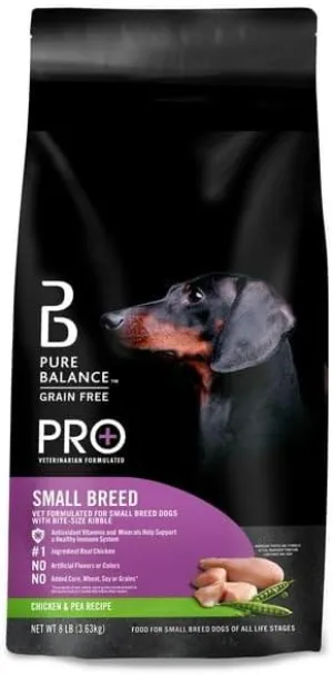 Small Breed Chicken & Pea Recipe Dry Dog Food, 8 Lbs, Omega-6 and Omega-3 Fatty Acids Help Support Healthy Skin and Coat, No Fillers, Artificial Preservatives