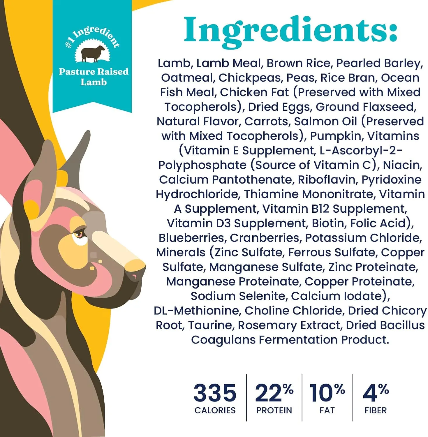 Solid Gold, Hund-N-Flocken, Dog Food Dry with Lamb, Rice and Omega 3 Fish Oil for Dogs, Probiotics, 24 LB
