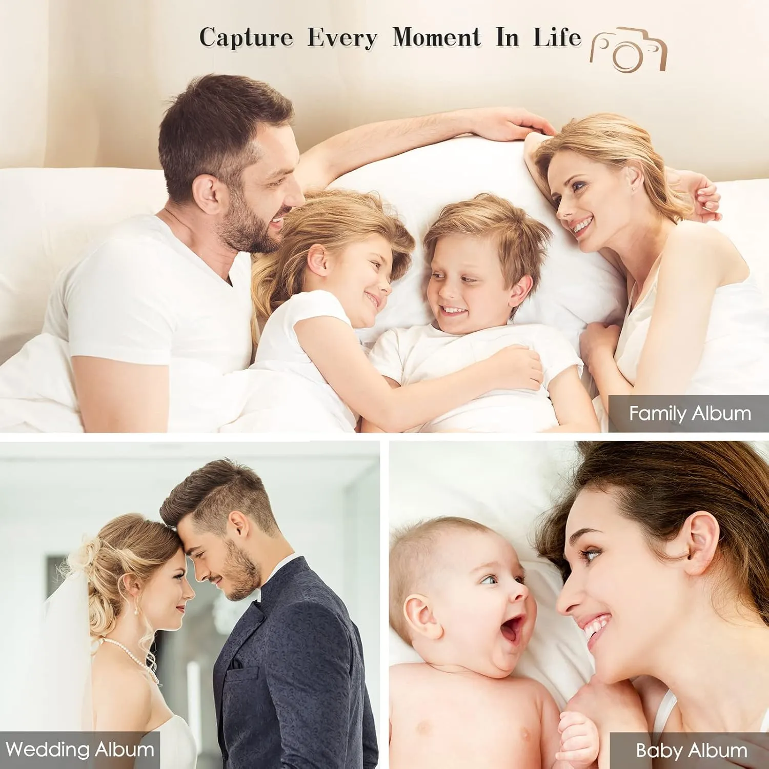 Spbapr Large Photo Album Self Adhesive Magnetic Scrapbook,DIY Scrapbook Album for 4x6 5x7 8x10 Picture,40 Pages Linen Cover Memory Book for Wedding Family Baby Pets, with Metallic Pen and Scraping