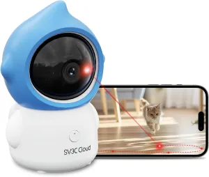 SV3C Pet Camera with Laser for Cats & Dogs, 4MP 2.4GHz & 5GHz WiFi, Cat Laser Toy with 360 Full-Room View, 2-Way Audio, Motion Alerts, Night Vision, Pet Monitoring App