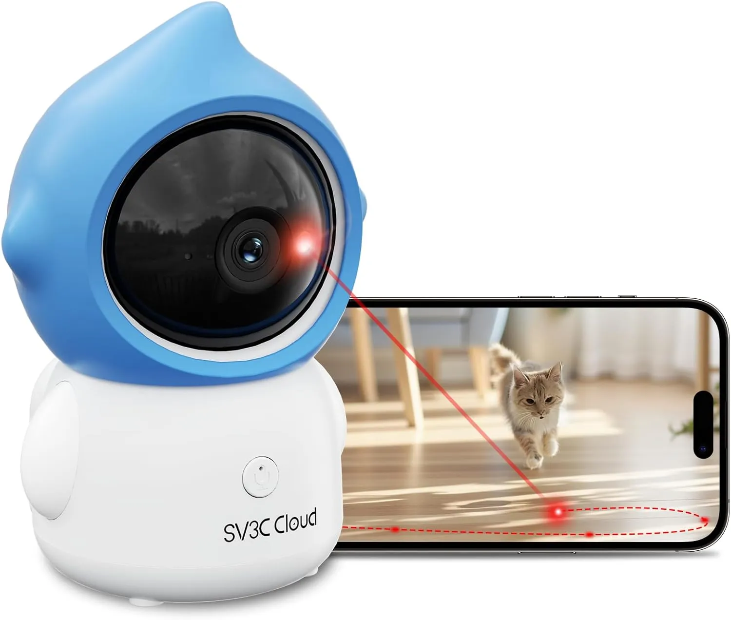 SV3C Pet Camera with Laser for Cats & Dogs, 4MP 2.4GHz & 5GHz WiFi, Cat Laser Toy with 360 Full-Room View, 2-Way Audio, Motion Alerts, Night Vision, Pet Monitoring App