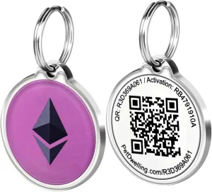 Symbols NFC & QR Code Smart Dog ID Tag - Easy Scanning, Instant Online Profile Access, Real-Time Scan Location Alerts(NFC.Empower-ETH)