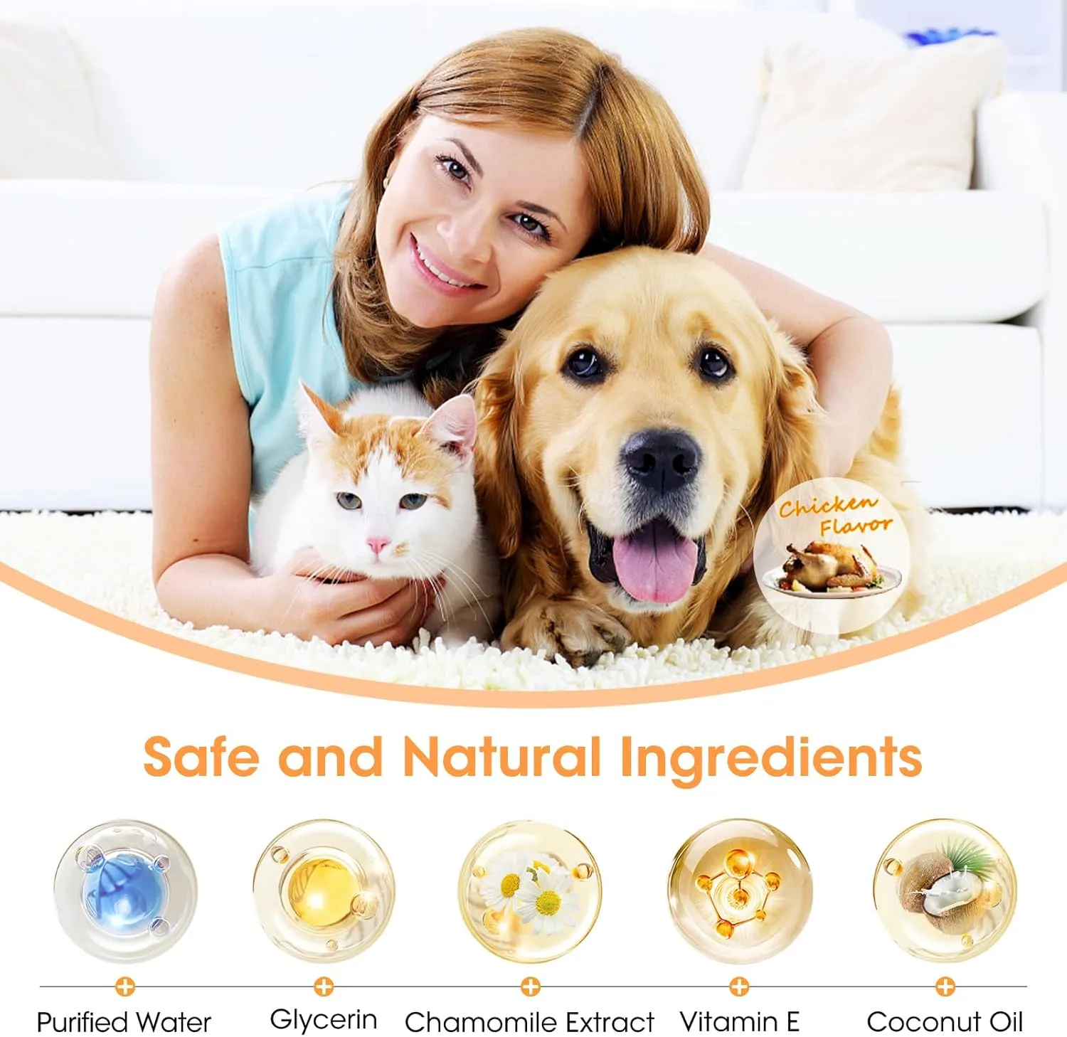 Teeth Cleaning Finger Wipes for Dogs & Cats, Reduces Plaque & Tartar, Freshens Breath, Pre-Soaked Pet Teeth Wipes, Easy to Use Disposable Dental Cleaning Pads, 100 Count, Chicken Flavor