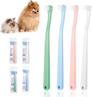 Toothbrush for Small Dogs, 4 Pack Tooth Brush for Dogs Small Breed, Soft Tiny Kitten Toothbrush, Easy to Use & Portable Doggy Tooth Brush for Cats & Dog