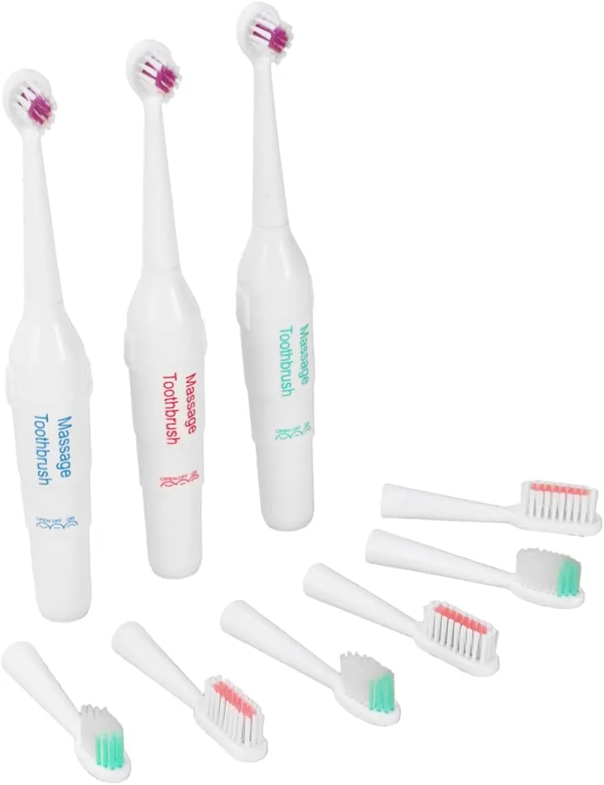 Totority 3Pc Portable Electric Toothbrush for Pets Durable Gentle Cleaning Technology Suitable for All Pets Random Travel Friendly Design