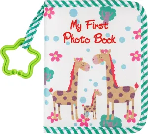 TOYANDONA Baby Photo Album - Soft Cloth First Year Memory Book for Newborns, Toddlers & Kids, Green Baby Picture Book with 17 Pages, Ideal for Shower, Birthday & Christmas Gifts