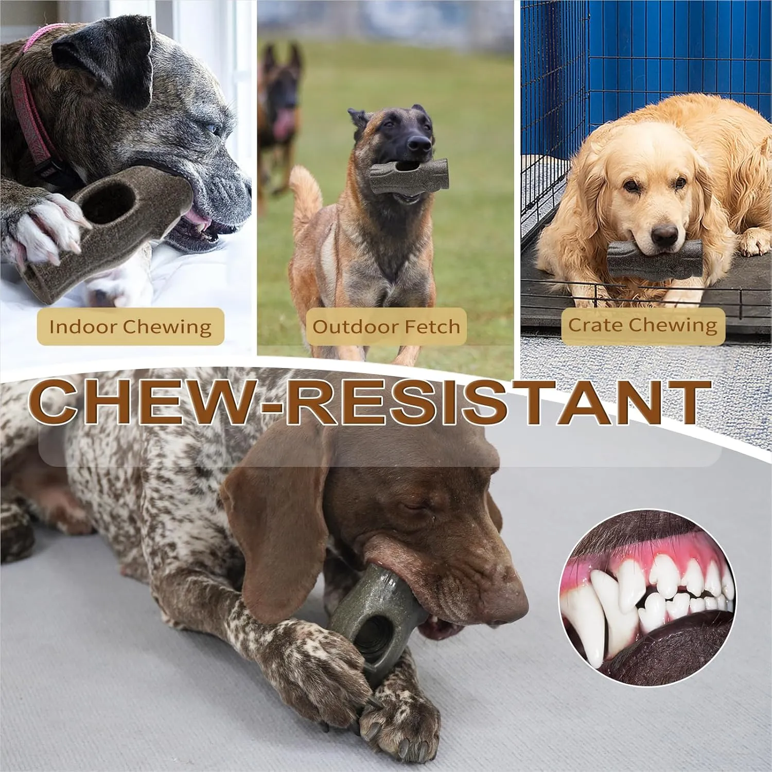 Unbreakable Dog Toy for Power Chewers, Large Dog Interactive Feeder with Food Cups & Treat Food Slow Feeder - Anxiety Relief with Pupscile for Large Breeds (Grey, Medium)