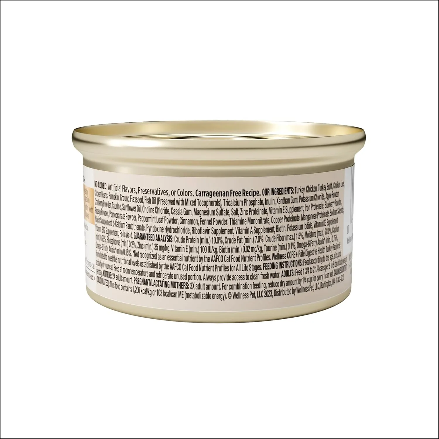 Wellness CORE  Digestive Health Pate Adult Wet Cat Food, Natural, Protein-Rich, Grain Free, 3 Ounce, 12 Pack (Turkey)
