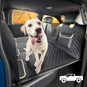 XL Truck Back Seat Extender for Dogs, Hard Bottom Dog Car Seat Cover for Back Seat, Heavy Duty Dog Hammock for Aggressive Chewers, Waterproof Pet Seat Covers for Trucks, F150, Ram1500, Large SUV