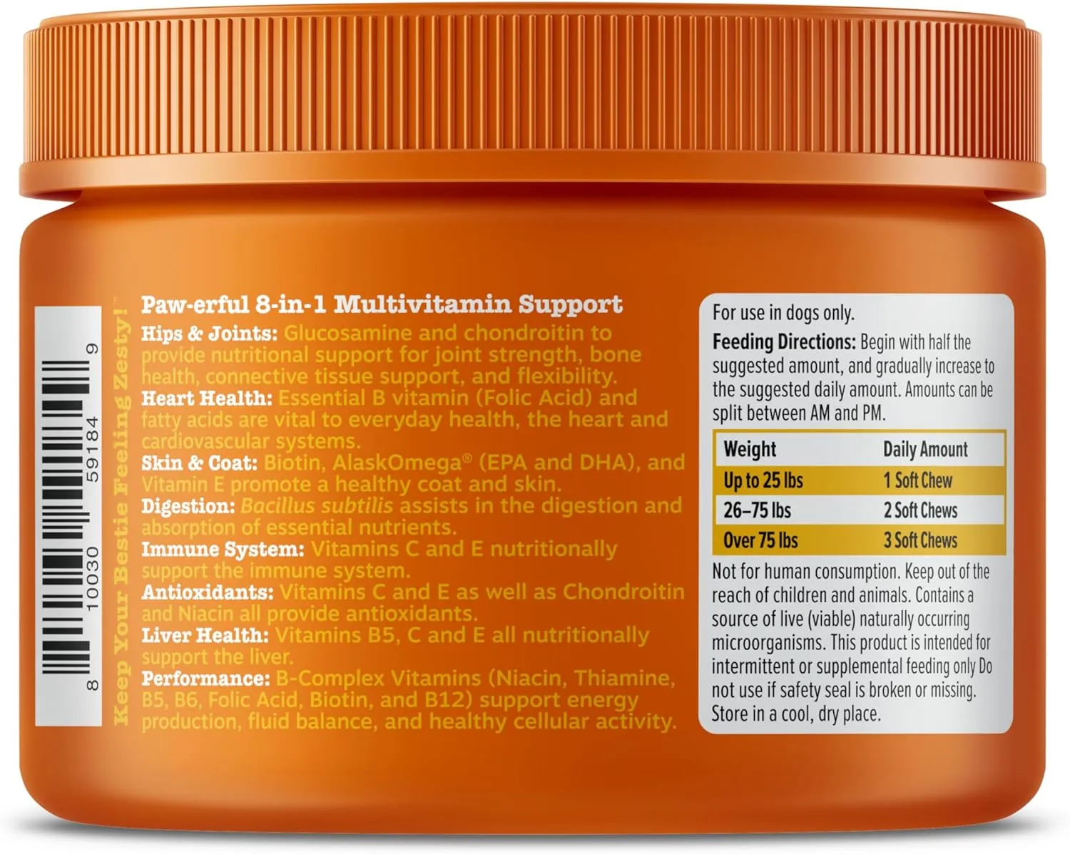 Zesty Paws Dog Multivitamin, Chewable Dog Vitamins and Supplements for Hip & Joints, Skin & Coat, Omega 3 Fish Oil for Dogs- Senior & Puppy Multivitamin - Chicken Mini Bites- 90ct